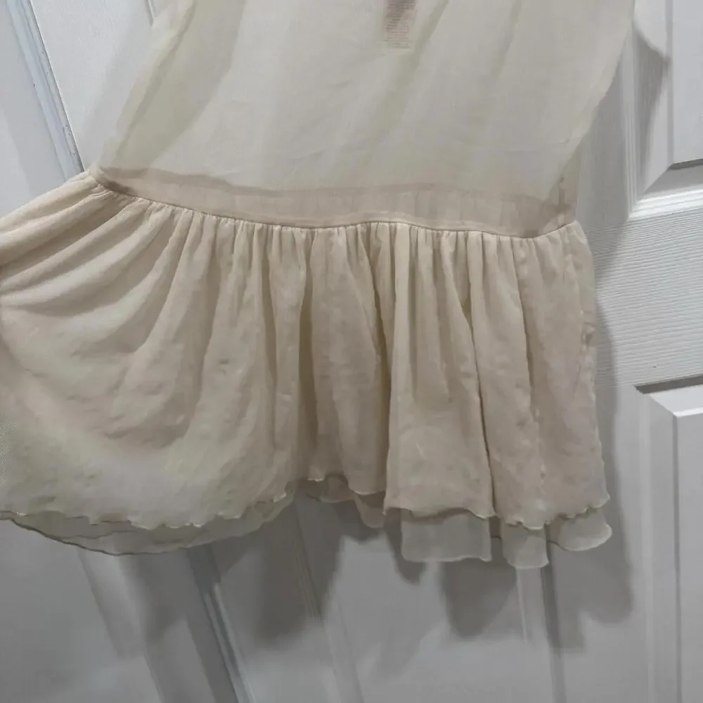 Women’s Free People Intimately Beige‎ Tank Blouse Top Sheer Layered Size Xsmall